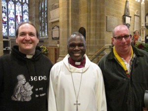 Robb and Alan meeting Bishop Hilkiah